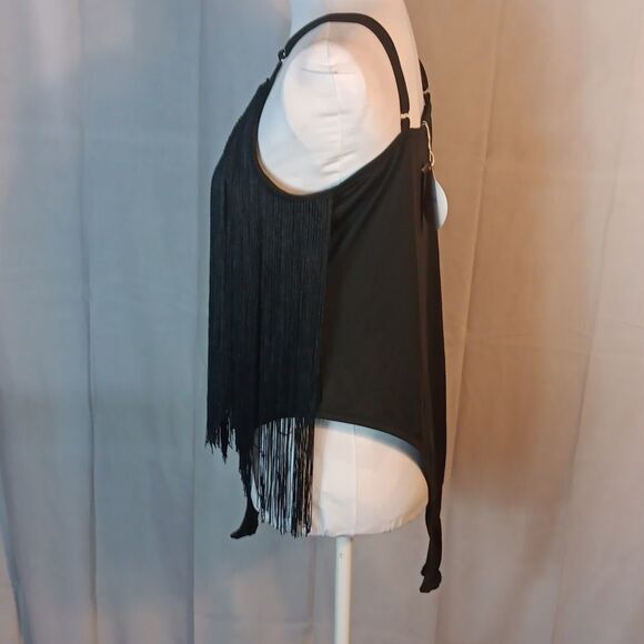 Black Fringe Body Suit - Picture 8 of 10